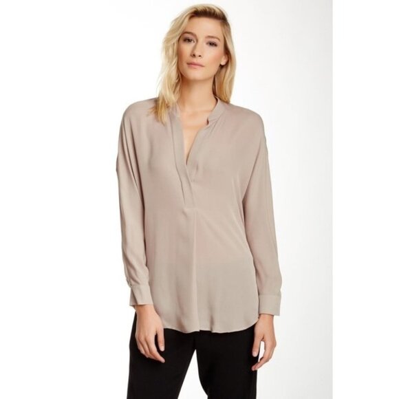 Vince | Silk Half Placket Blouse - Picture 4 of 10